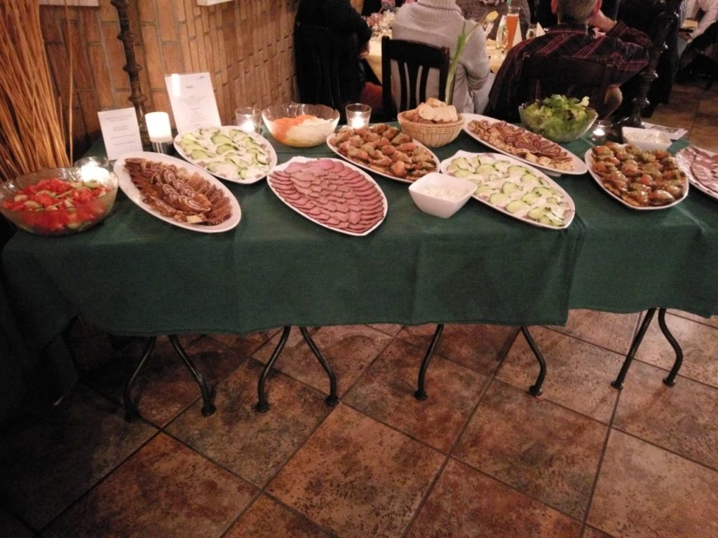 Kaltes Buffet beim Tasting